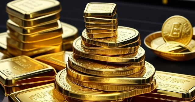 金條堆疊在保險櫃內