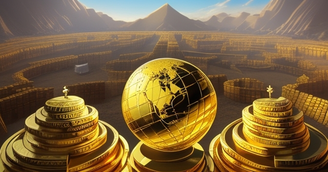 堆疊在銀行保險庫中的金條