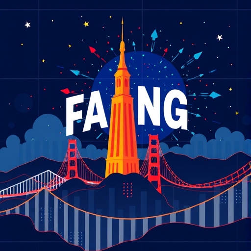 現代投資者分析FAANG市場趨勢的插圖