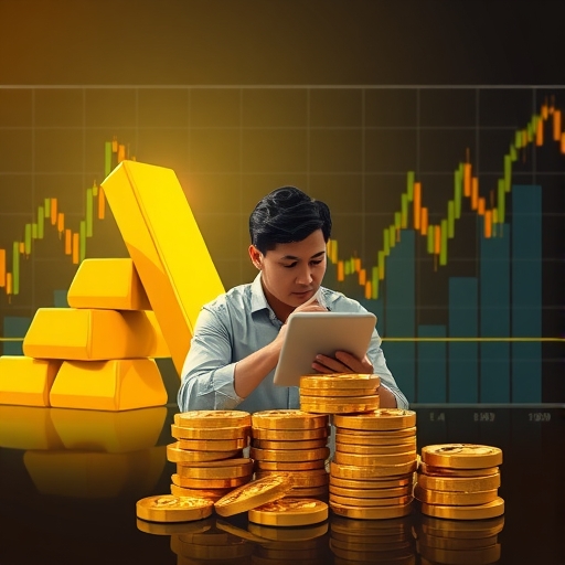 交易者分析市場趨勢與黃金幣