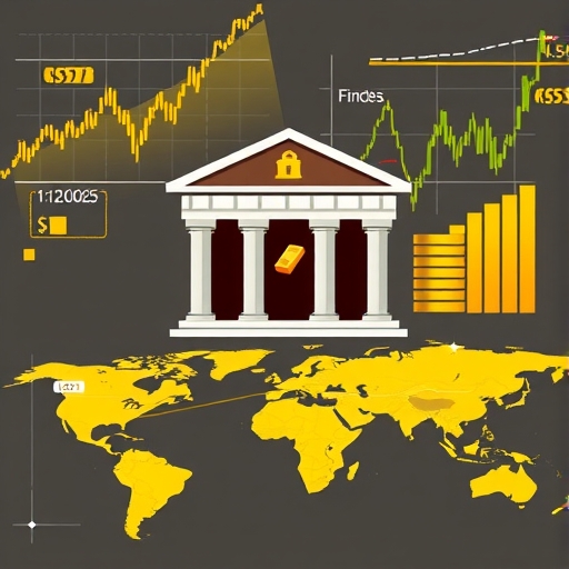 金條與金融圖表的展示