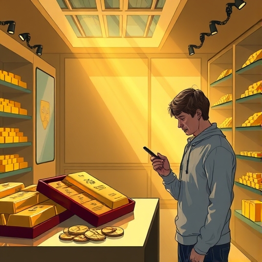 反射陽光的金條