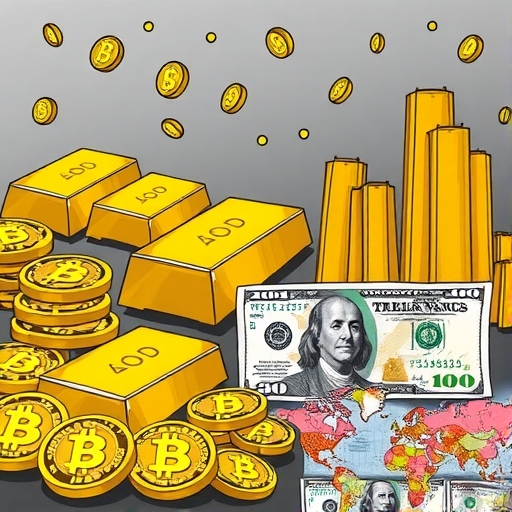 金幣代表金本位制的插圖