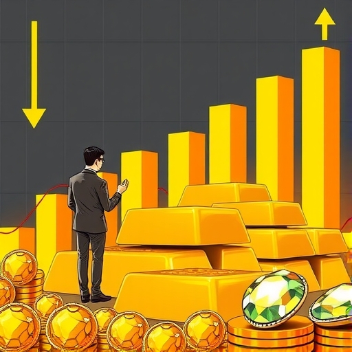 金條背景上升的圖表