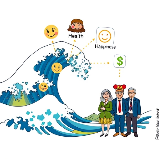 股票市場波動，以情緒元素表示心理健康與壓力的視覺化表現。