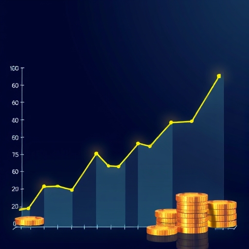 展示貨幣升值的金融圖示