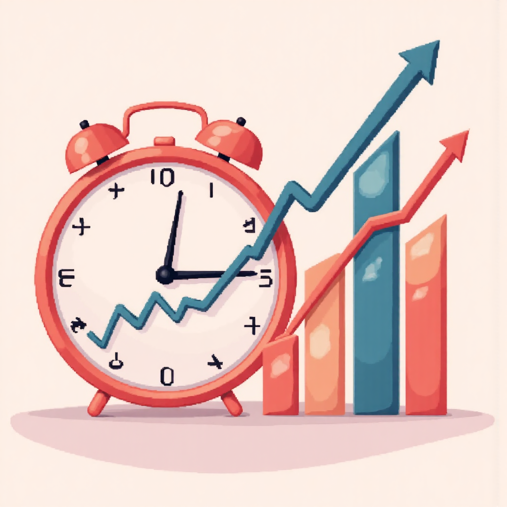 市場波動與經濟指標的時鐘圖示