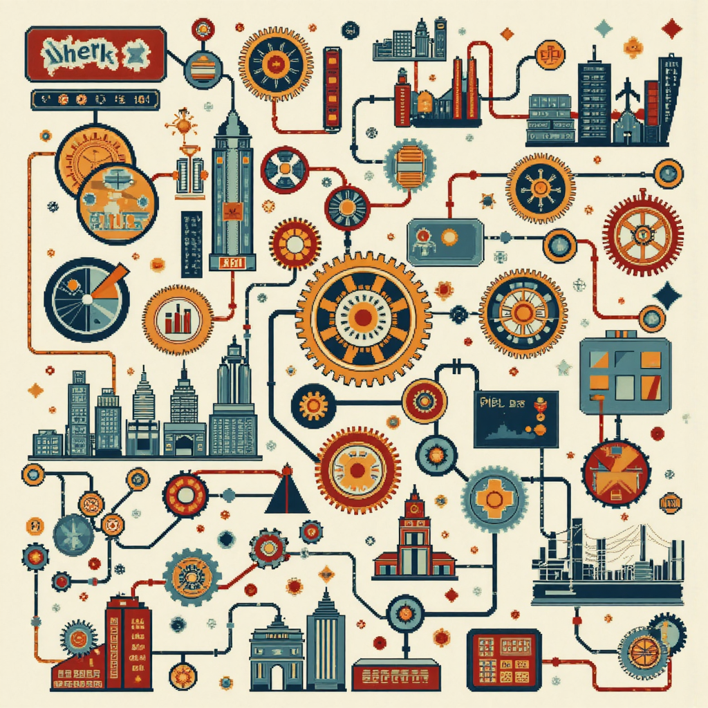 經濟指標如PPI和CPI的齒輪網絡圖，強調領先指標角色