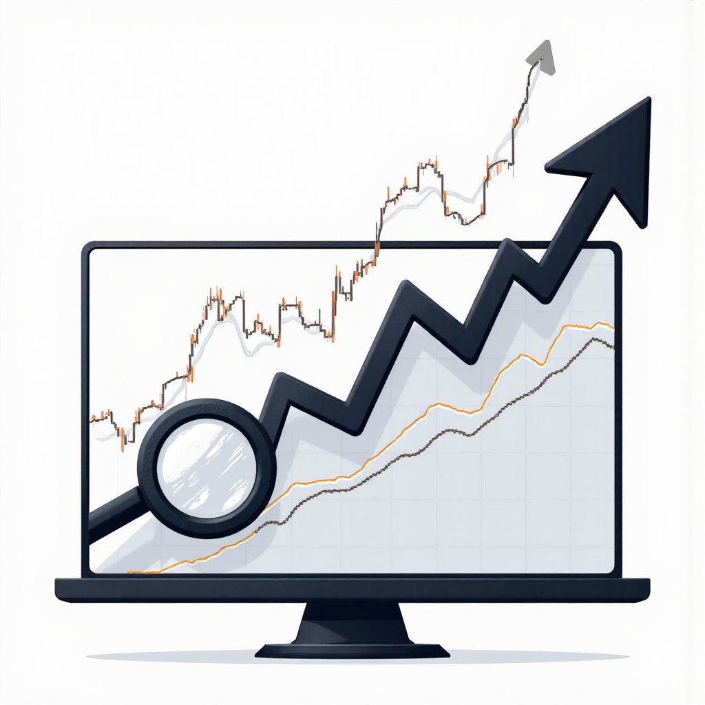 上升價格指標的金融圖表插圖