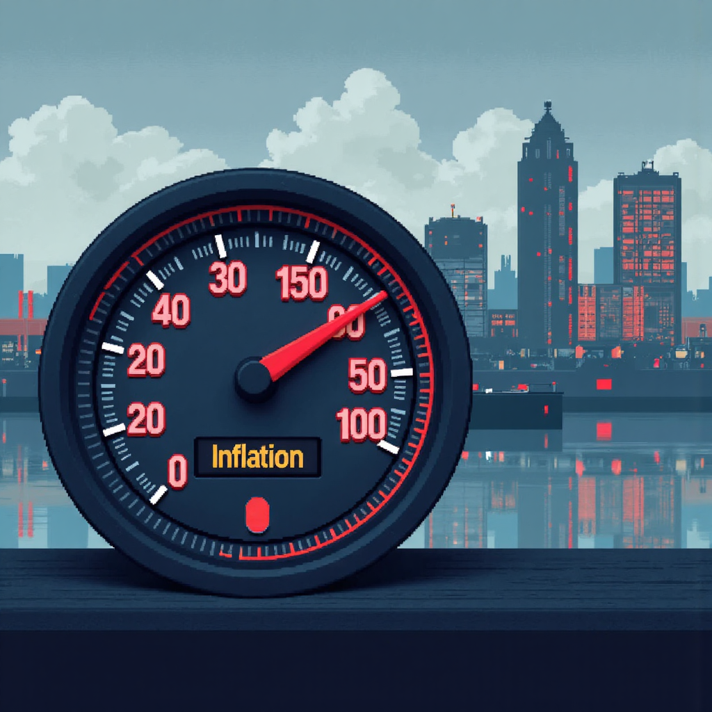 通膨速度計與全球貿易路線背景的生產者物價指數圖表